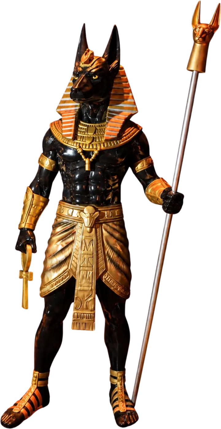 Figura de Anubis de 2,2 m impresa en 3D y pintada a mano por IdeArt
